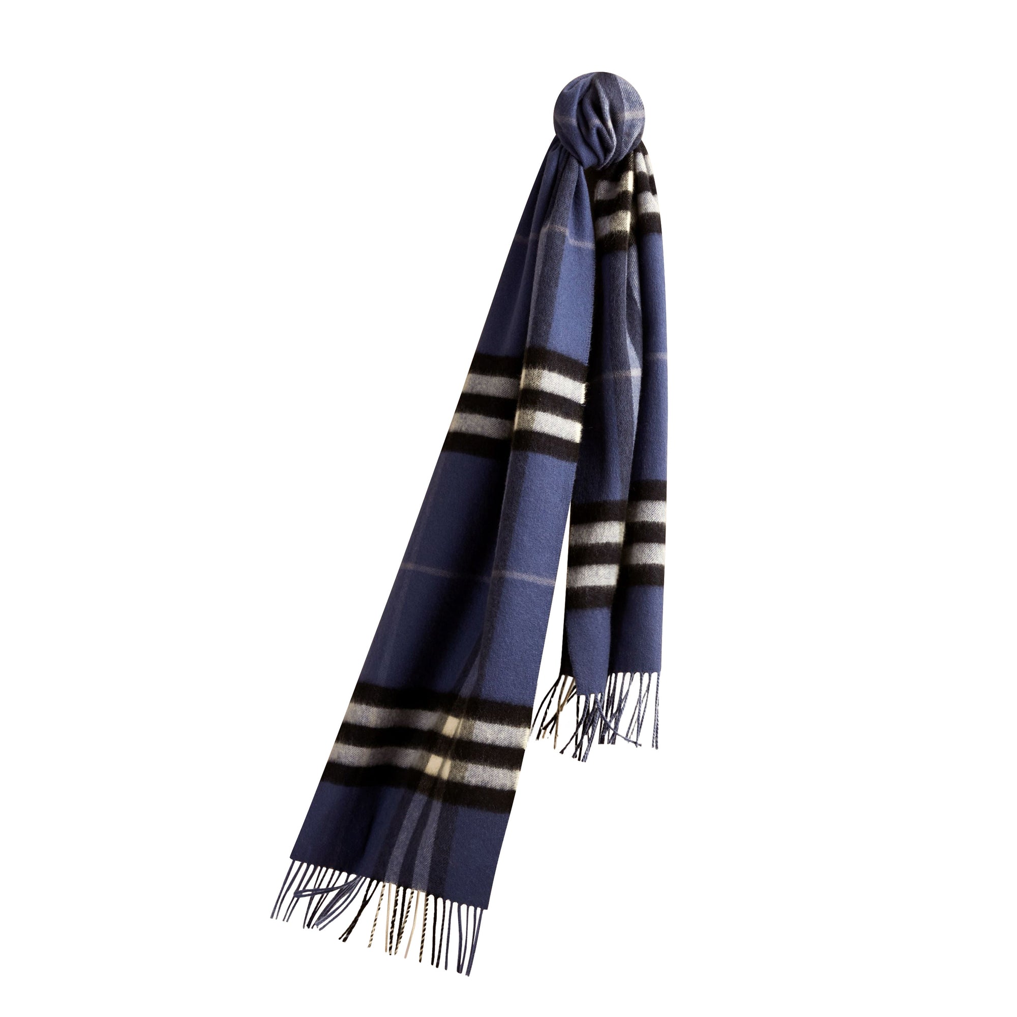 Écharpe en cachemire à motif check classique - Thistle Blue