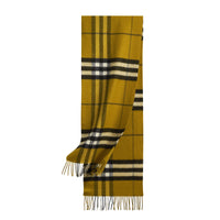 Écharpe classique en cachemire à motif check - Dark Lime