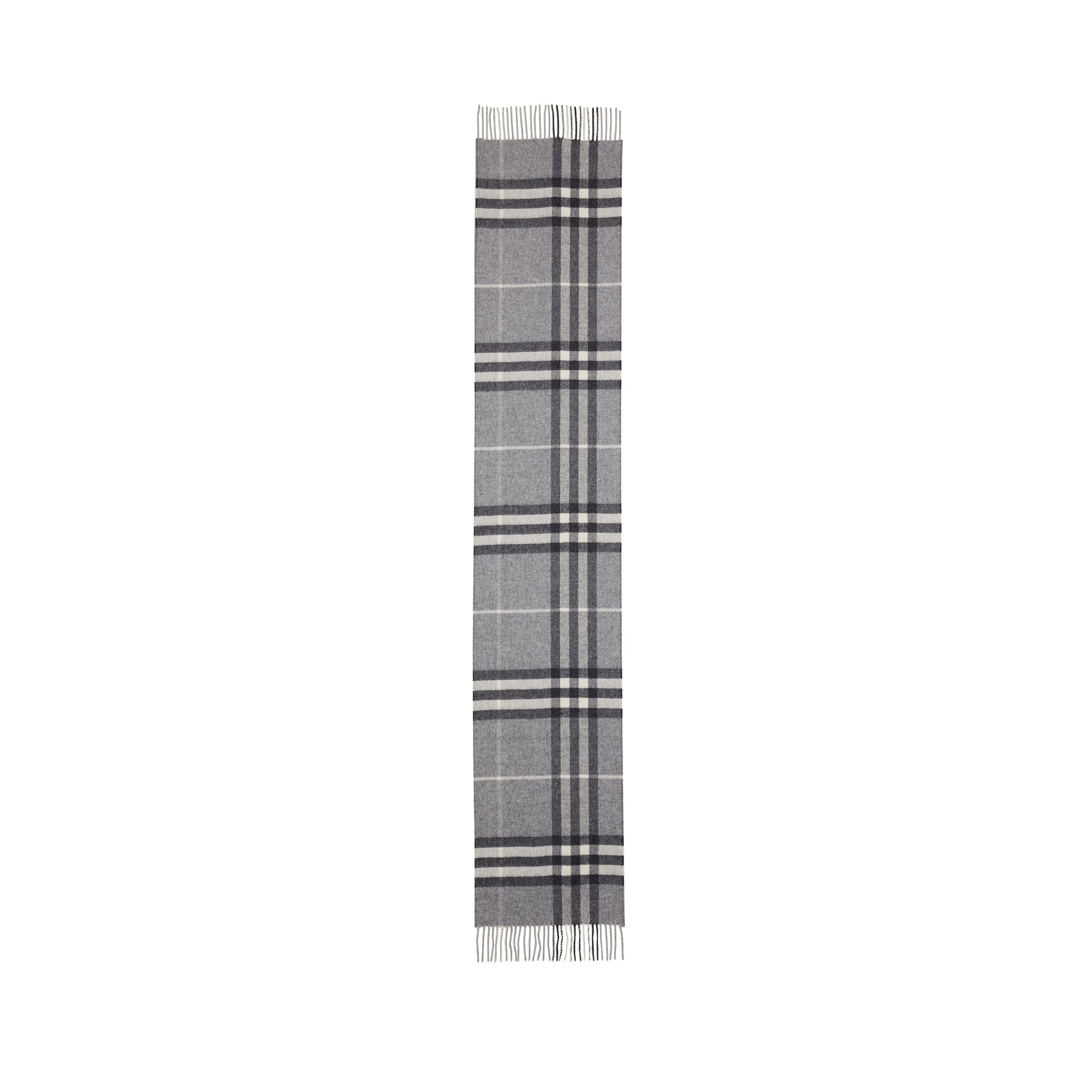 Écharpe en cachemire à motif check classique - Pale Grey