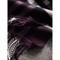 Écharpe en cachemire à motif check classique - Aubergine