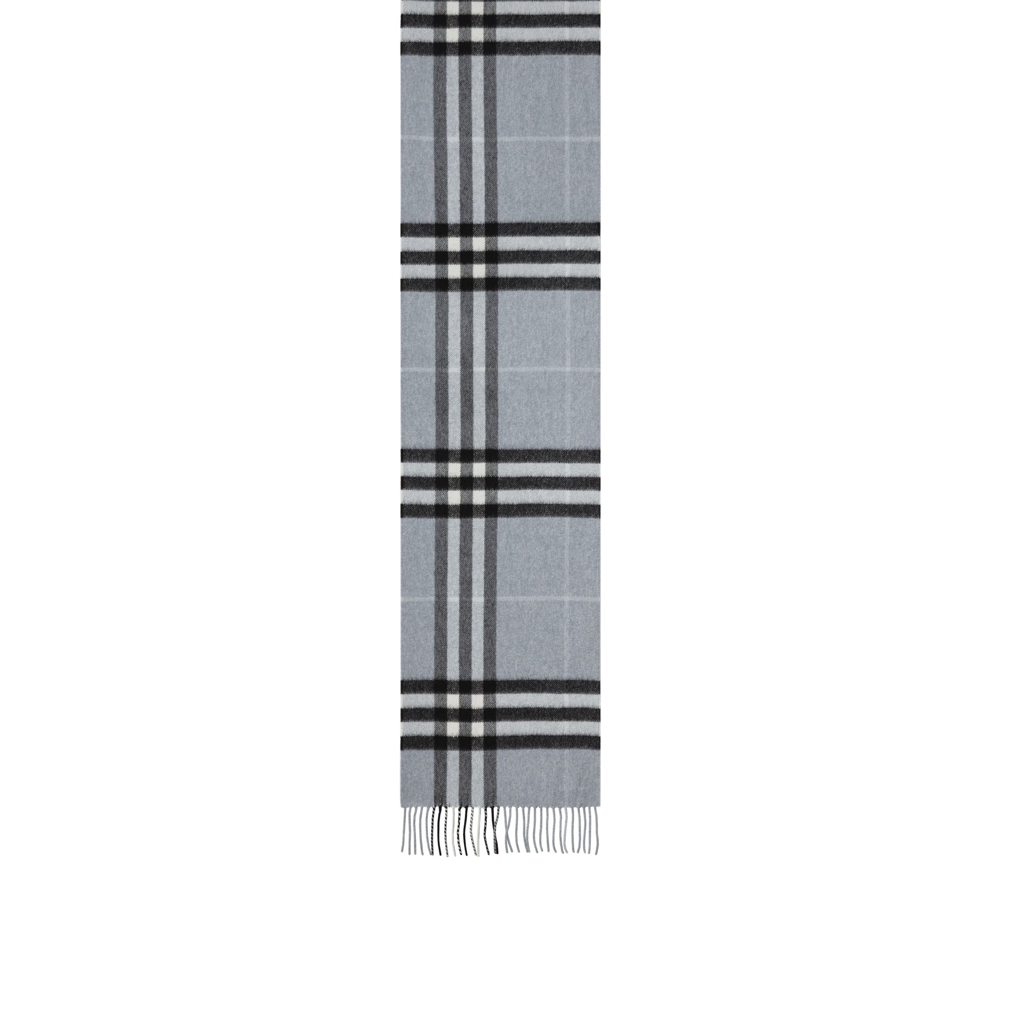Écharpe classique en cachemire à motif check - Dusty Blue