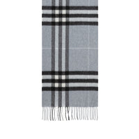 Écharpe classique en cachemire à motif check - Dusty Blue