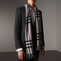 Écharpe classique en cachemire à motif check - Dusty Lilac