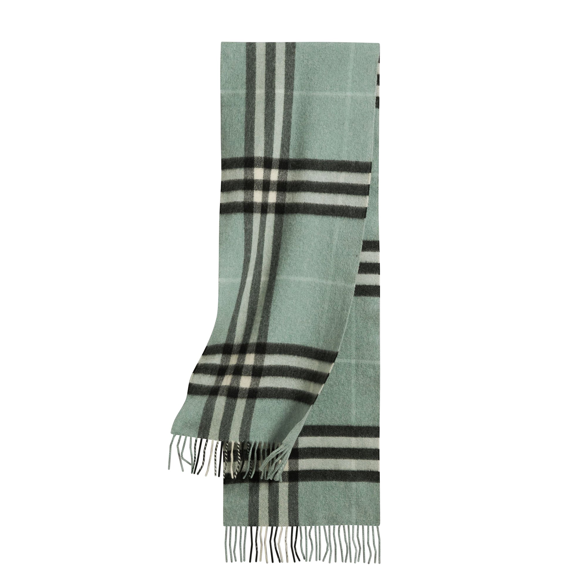 Écharpe classique en cachemire à motif check - Dusty Mint