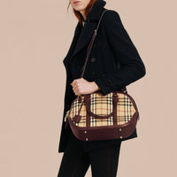 Petit sac The Orchard à motif Horseferry Check - Honey & Deep Claret