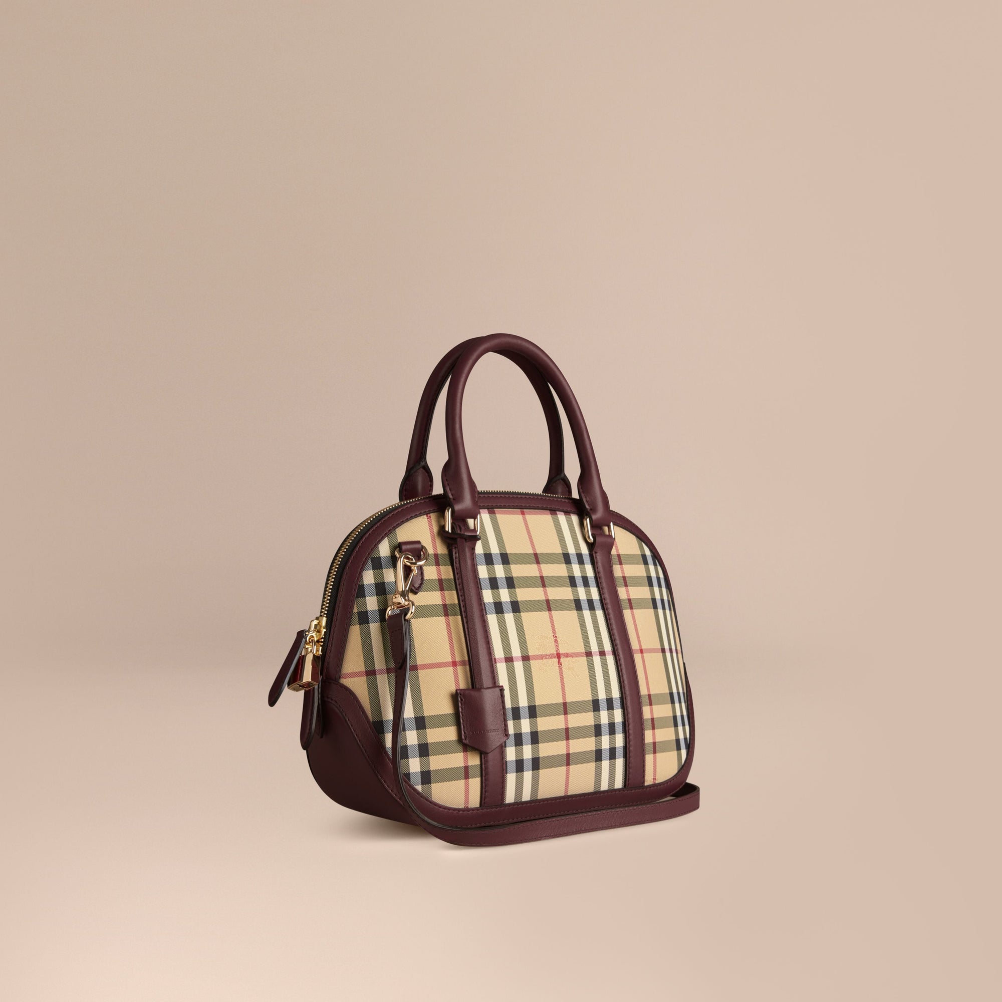 Petit sac The Orchard à motif Horseferry Check - Honey & Deep Claret
