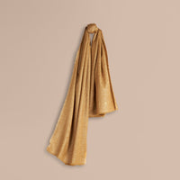 Écharpe légère en cachemire et fibres métalliques mélangés - Gold