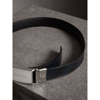 Ceinture réversible à motif Smoked check avec cuir - Navy & Black