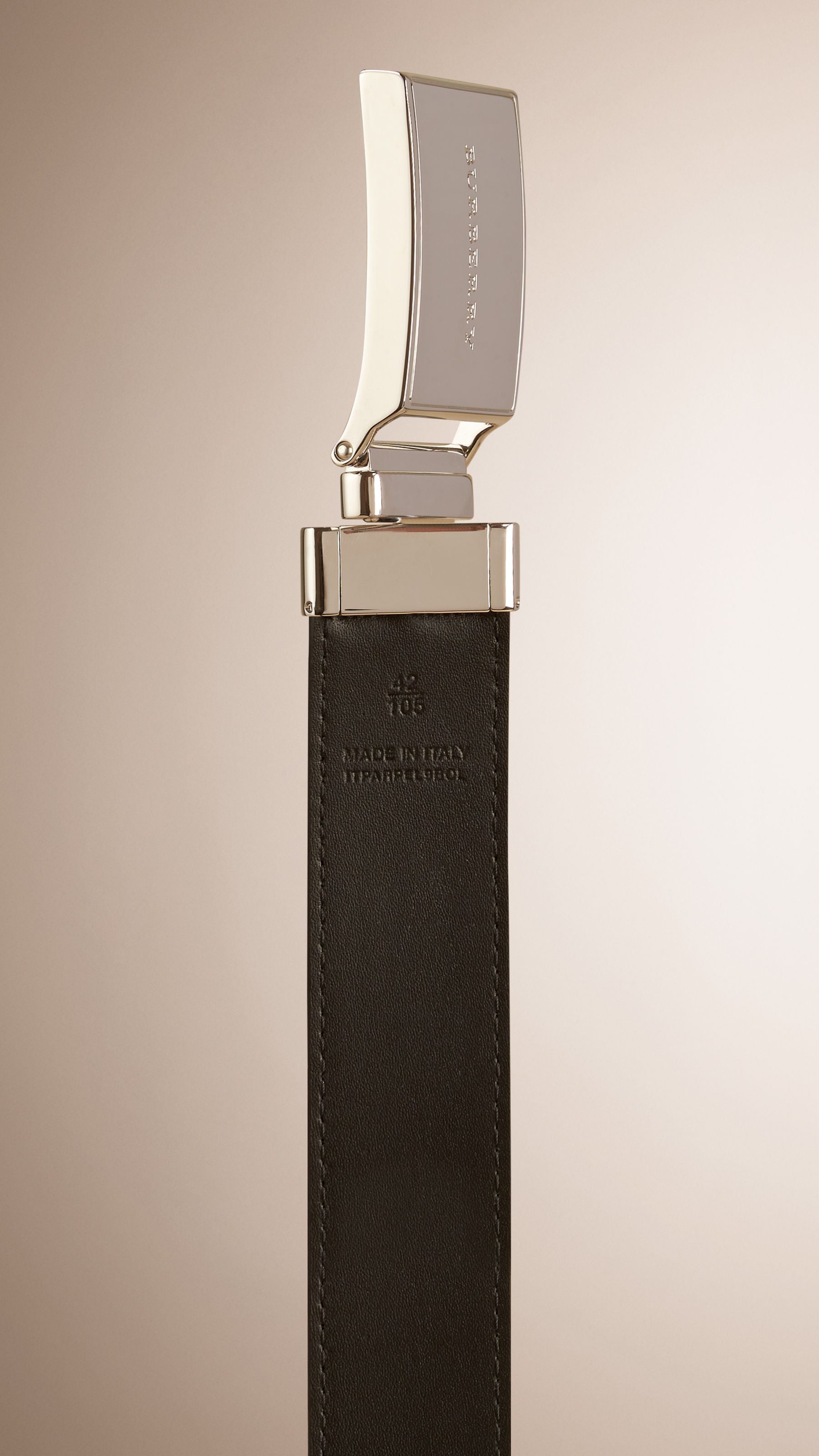 Ceinture classique check ton sur ton - Navy & Black