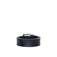 Ceinture réversible en tissu London check et cuir - Navy & Black