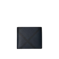 Portefeuille à rabat multidevise en tissu London check - Navy & Black