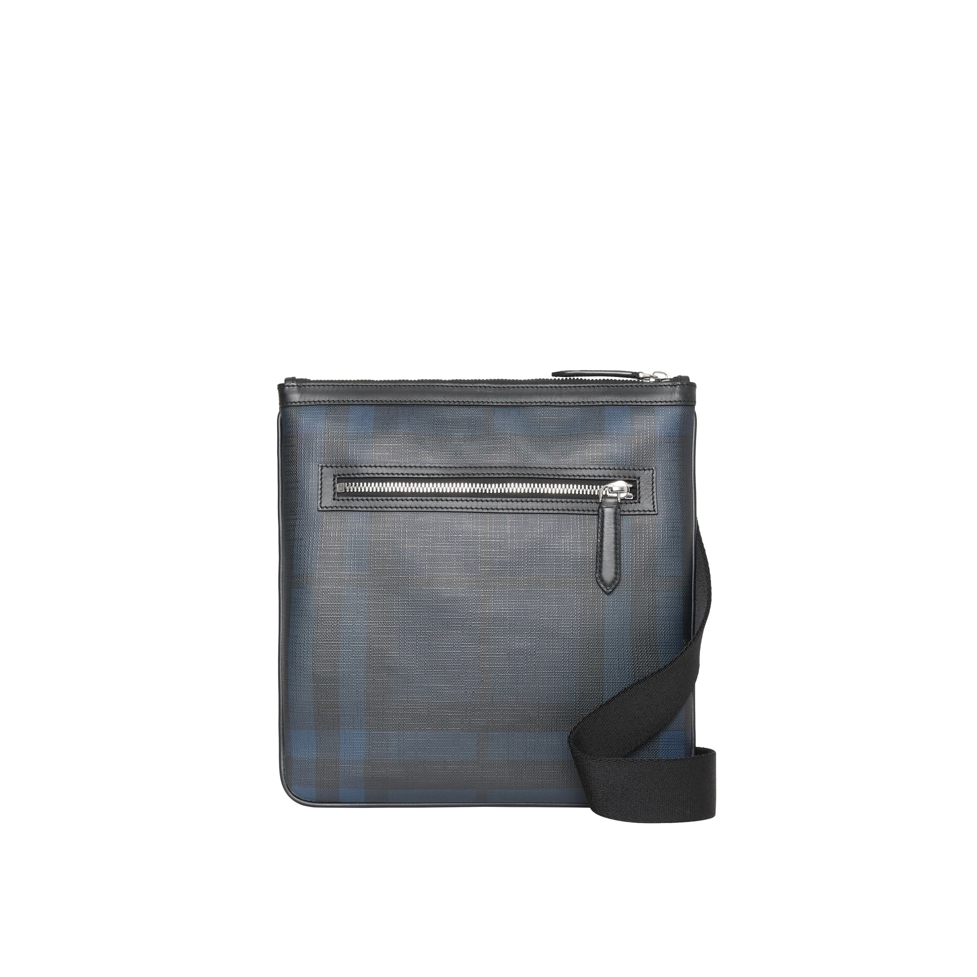Sac à bandoulière à motif Smoked check avec éléments en cuir - Navy & Black