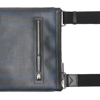 Sac à bandoulière à motif Smoked check avec éléments en cuir - Navy & Black