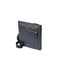 Sac à bandoulière à motif Smoked check avec éléments en cuir - Navy & Black