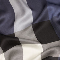 Écharpe en satin de soie à motif check - Thistle Blue