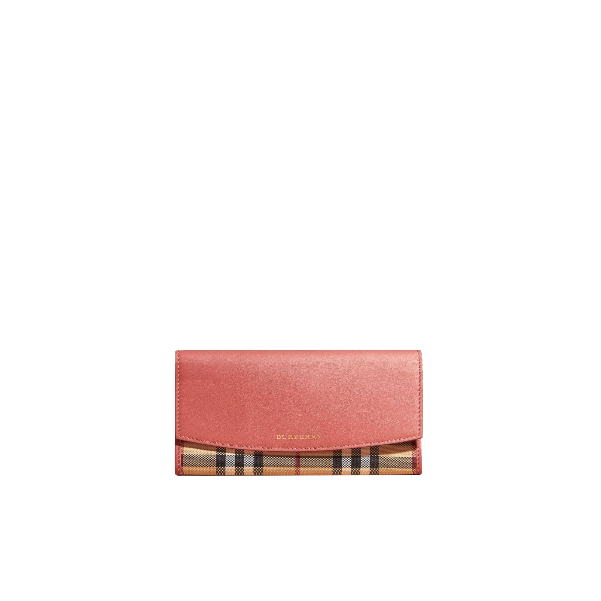 Portefeuille continental Horseferry check avec éléments en cuir - Antique Rose