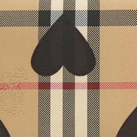 Portefeuille zippé à motif Horseferry check et à cœurs - Black