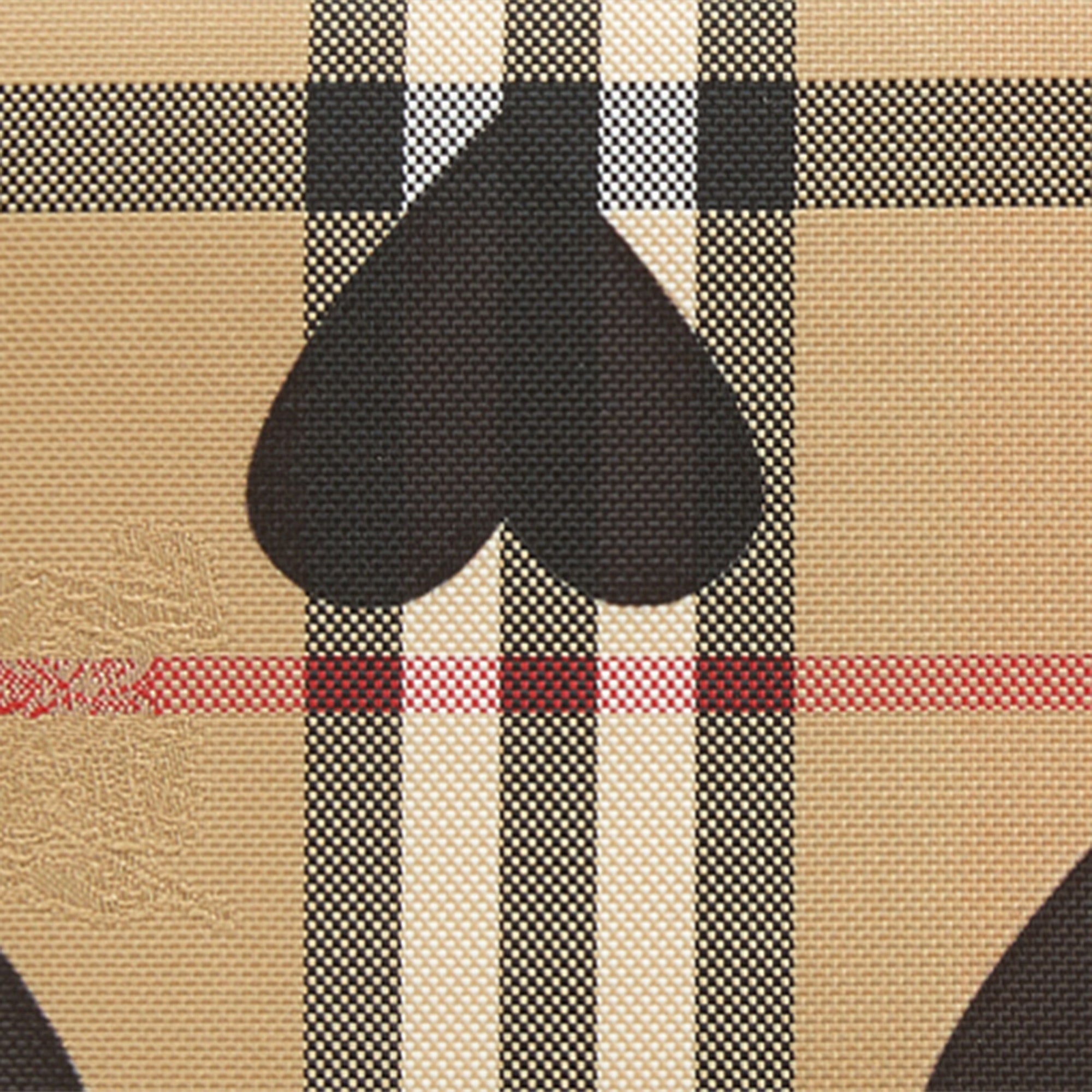 Portefeuille zippé à motif Horseferry check et à cœurs - Black