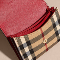 Porte-cartes à motif Horseferry check avec bordure en cuir - Parade Red