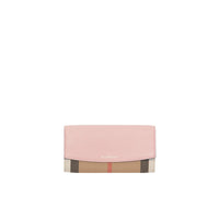 Portefeuille continental en coton House check et cuir - Pale Orchid