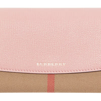 Portefeuille continental en coton House check et cuir - Pale Orchid