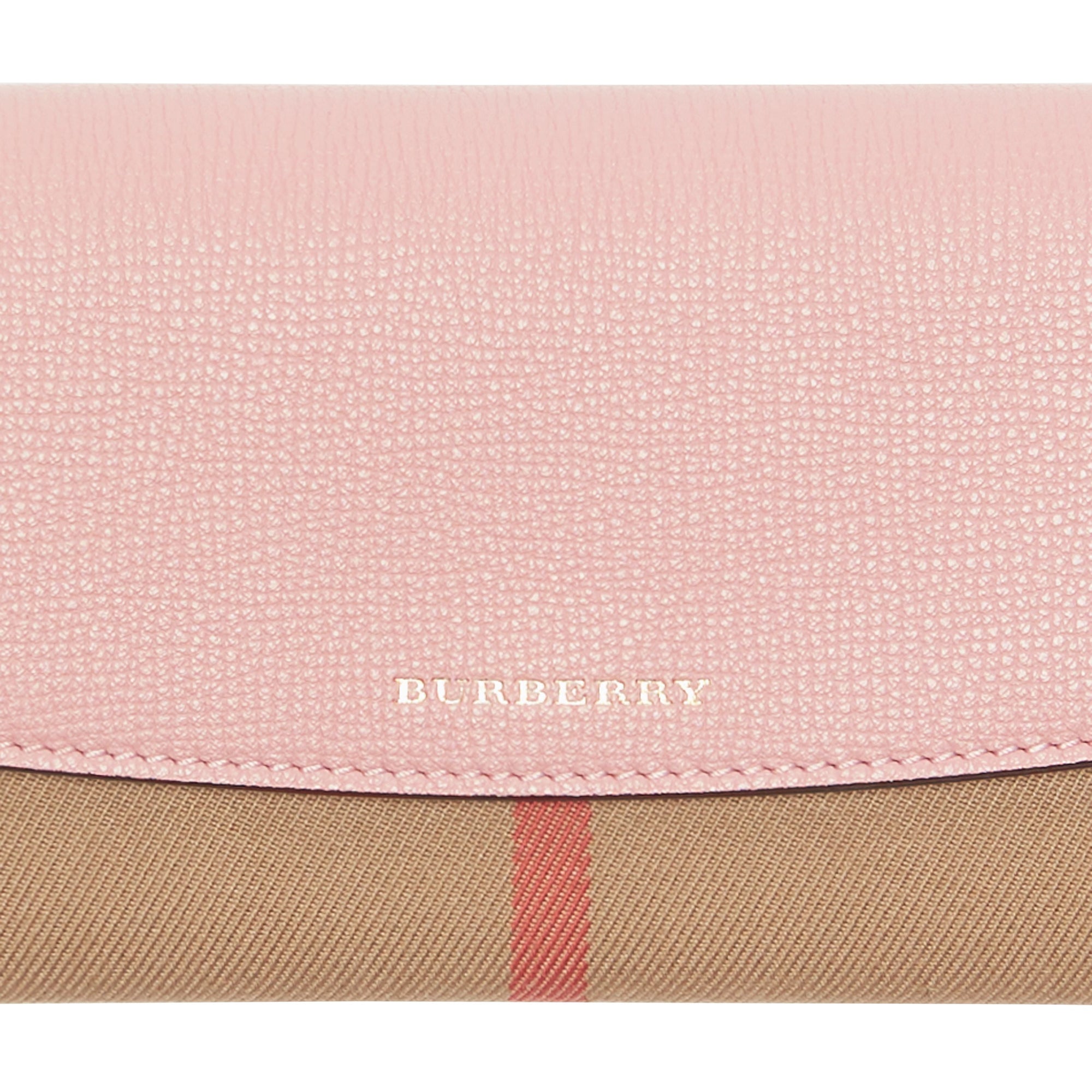 Portefeuille continental en coton House check et cuir - Pale Orchid