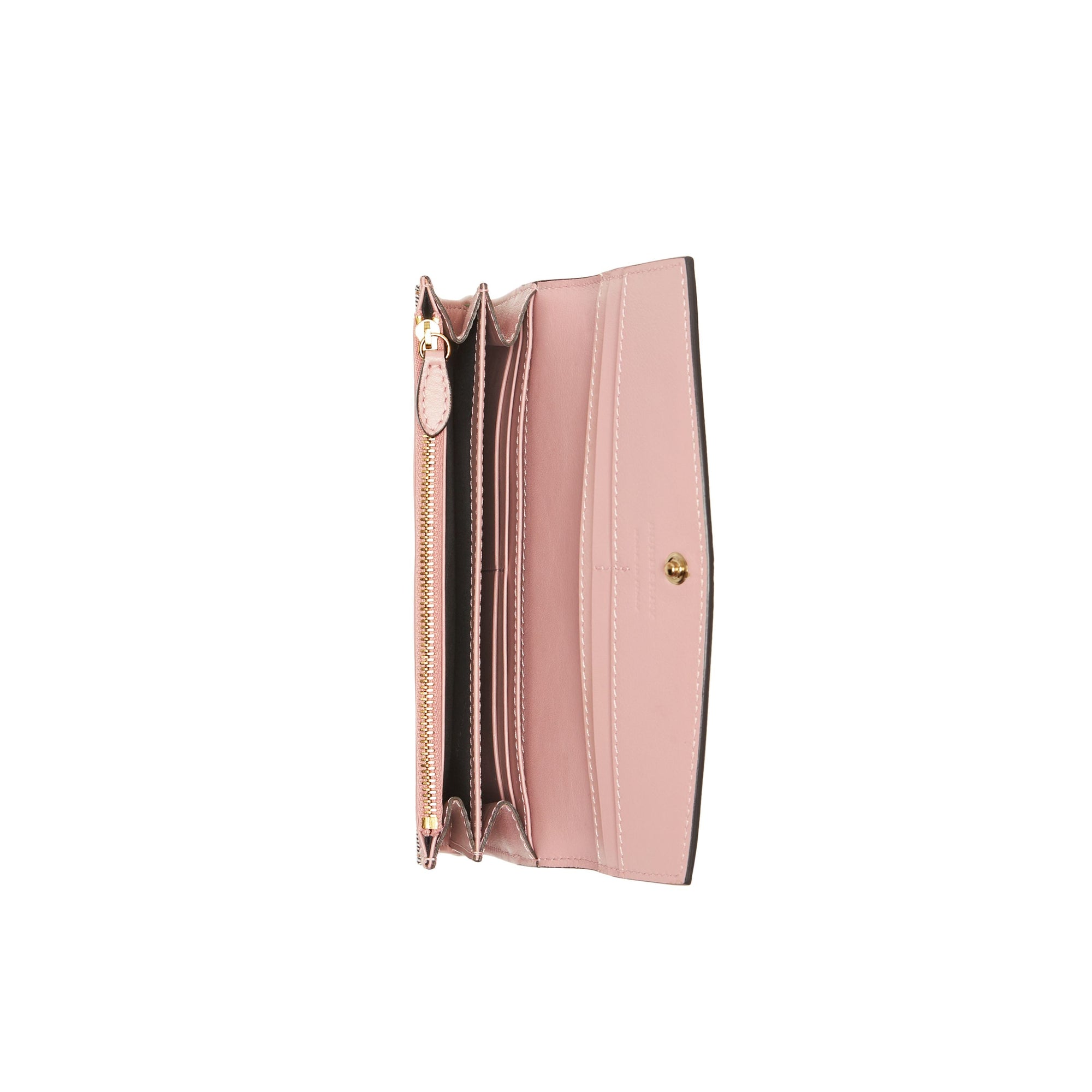 Portefeuille continental en coton House check et cuir - Pale Orchid