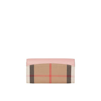 Portefeuille continental en coton House check et cuir - Pale Orchid