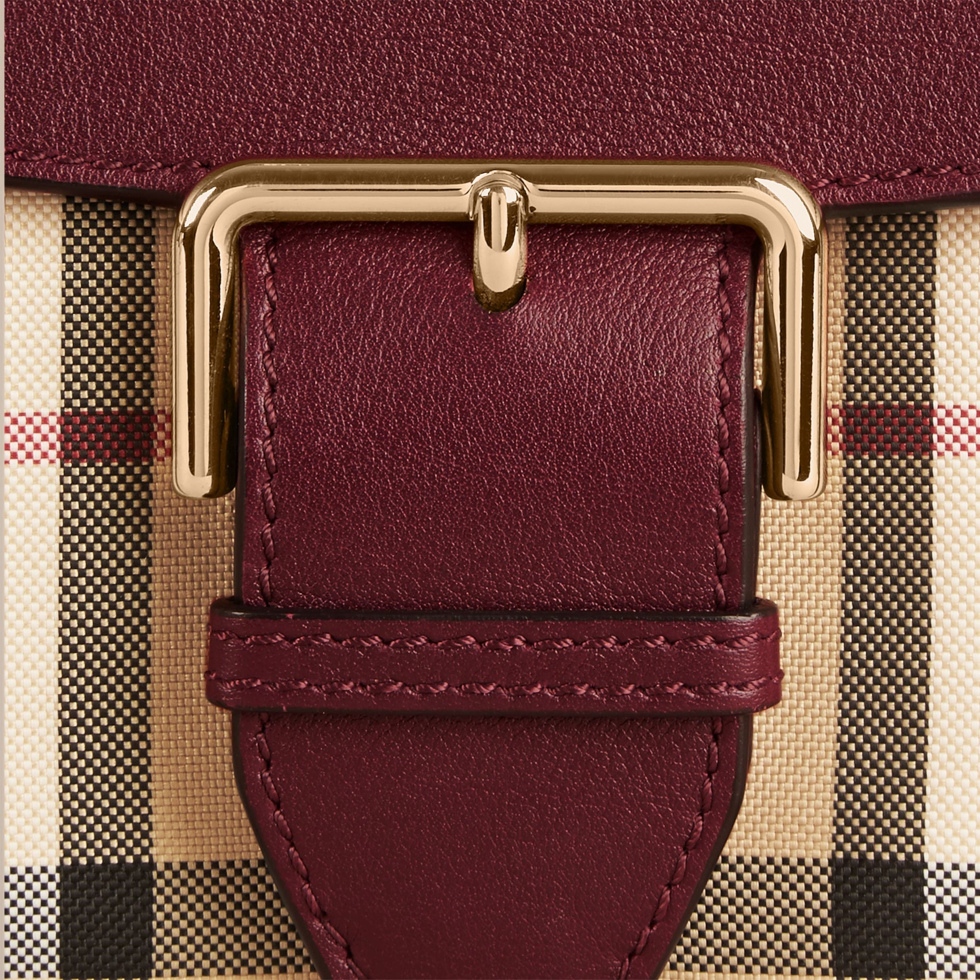 Petit sac à bandoulière en cuir - Honey & Deep Claret