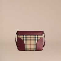 Petit sac à bandoulière en cuir - Honey & Deep Claret