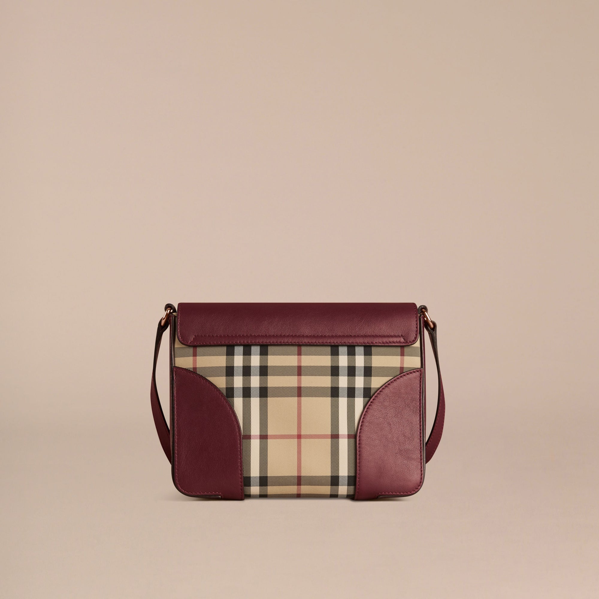Petit sac à bandoulière en cuir - Honey & Deep Claret