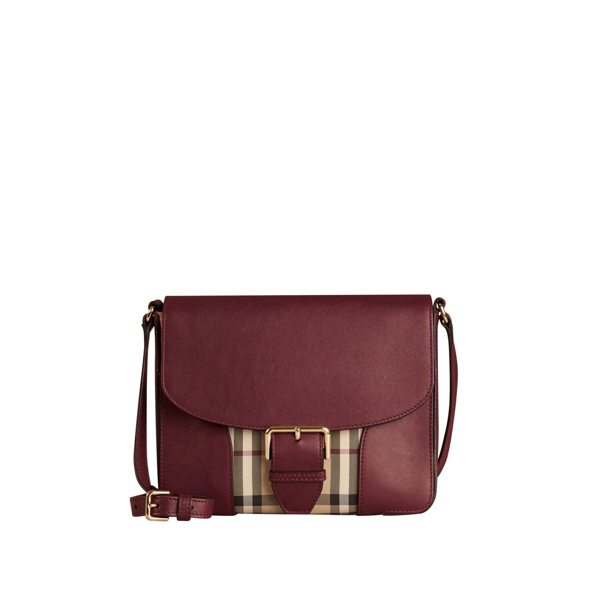 Petit sac à bandoulière en cuir - Honey & Deep Claret