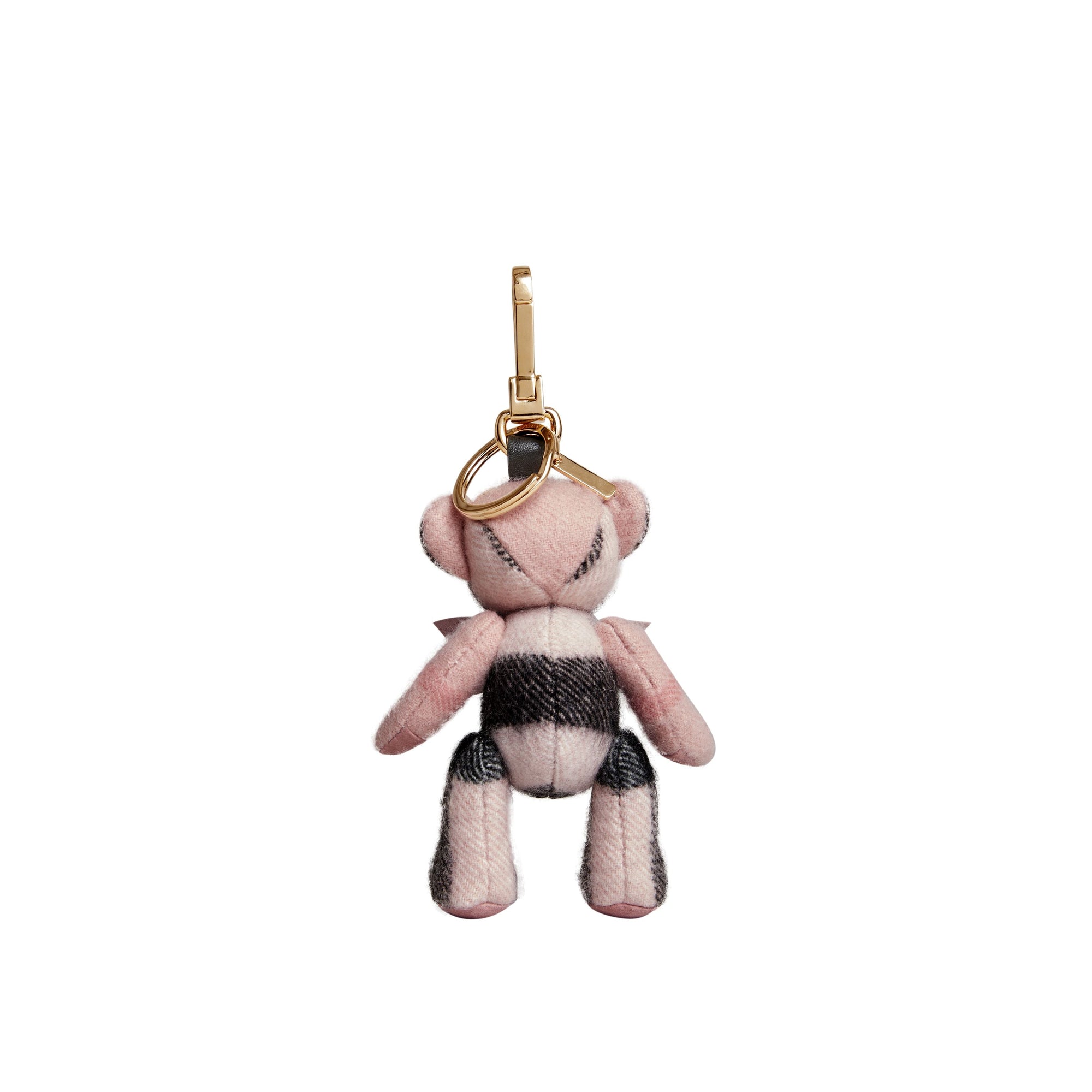 Bijou porte-clés Thomas Bear en cachemire à motif check - Ash Rose