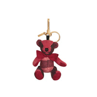 Bijou porte-clés Thomas Bear en cachemire à motif check - Blush Pink
