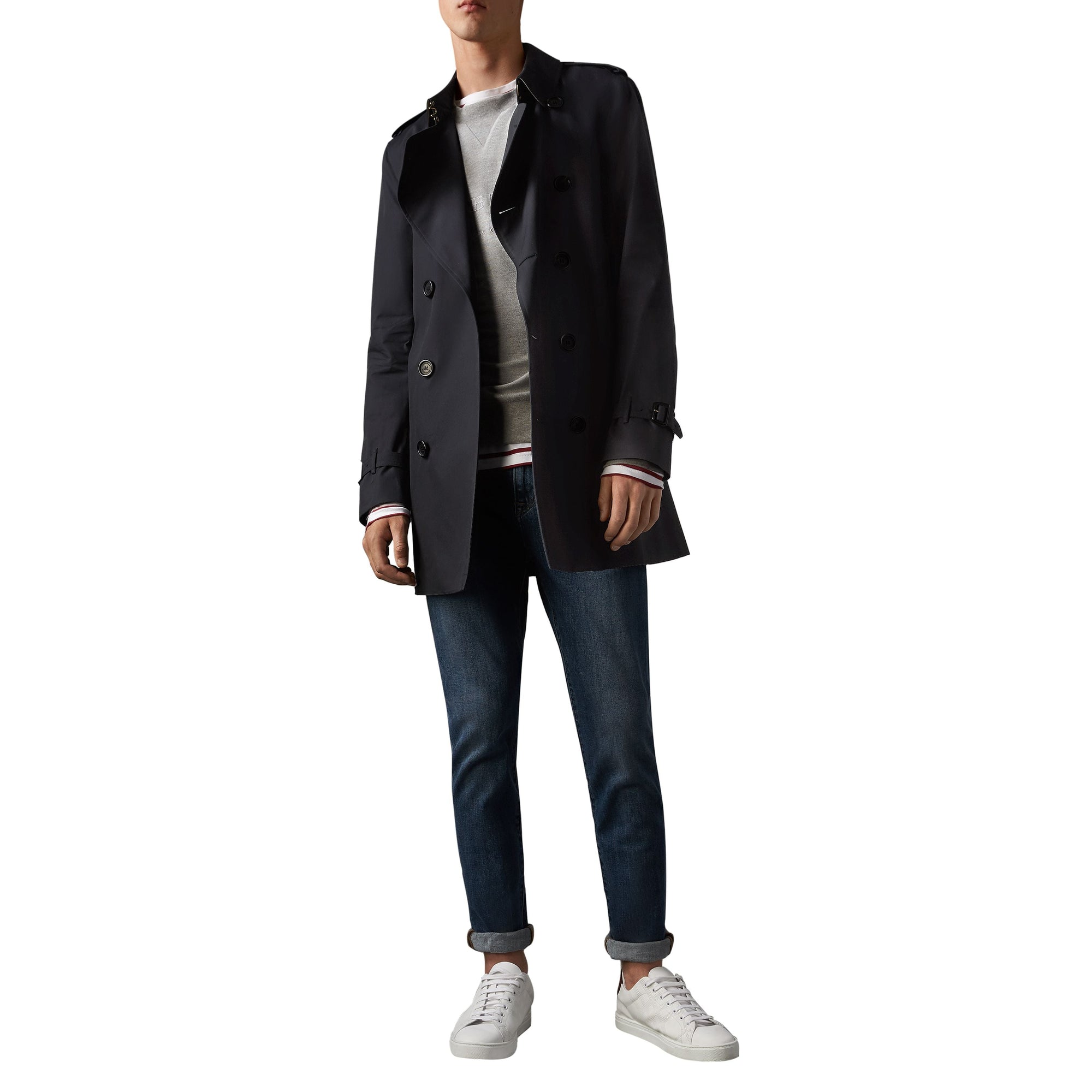 The Kensington Trench mi-long - Navy
