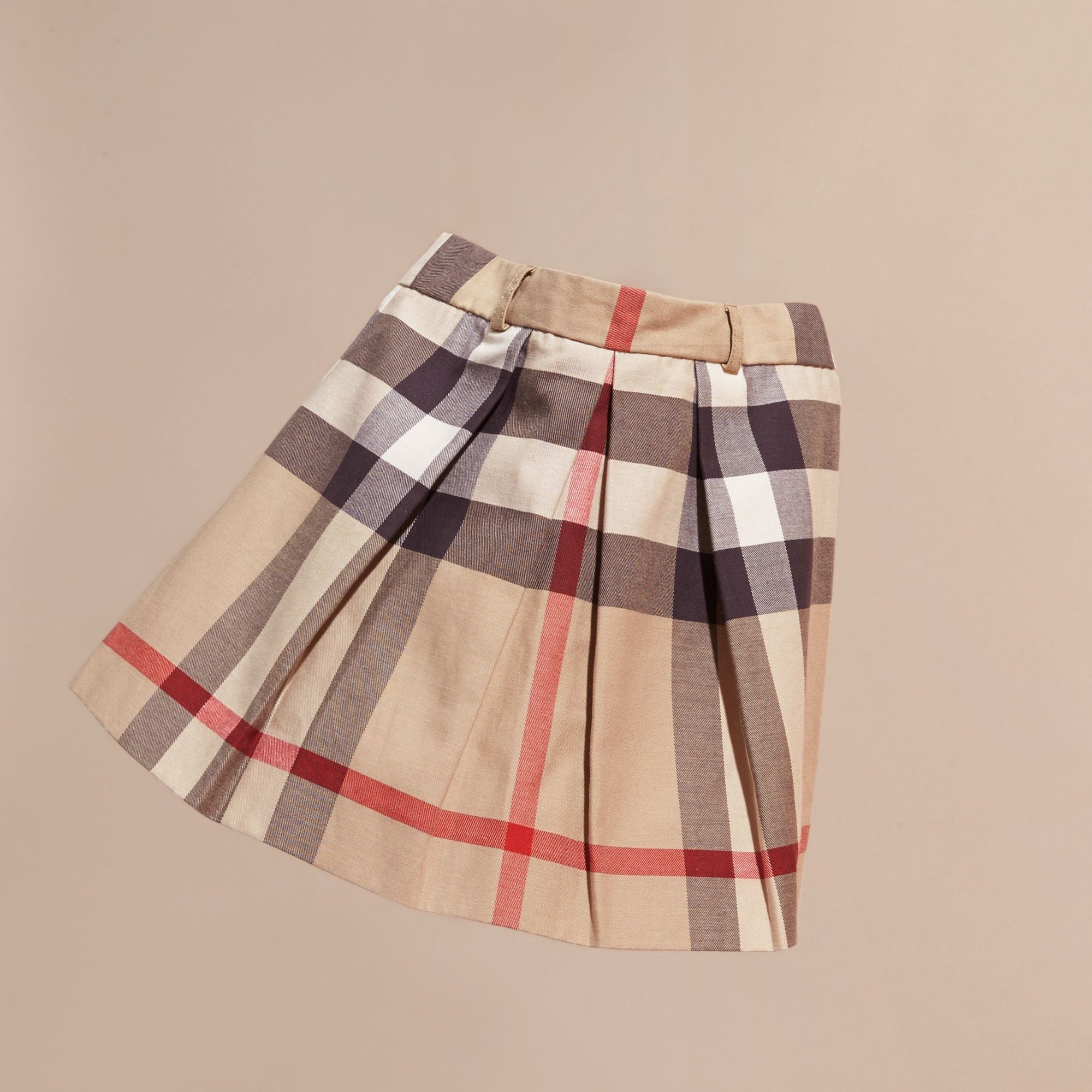 Jupe plissée en coton à motif check - New Classic