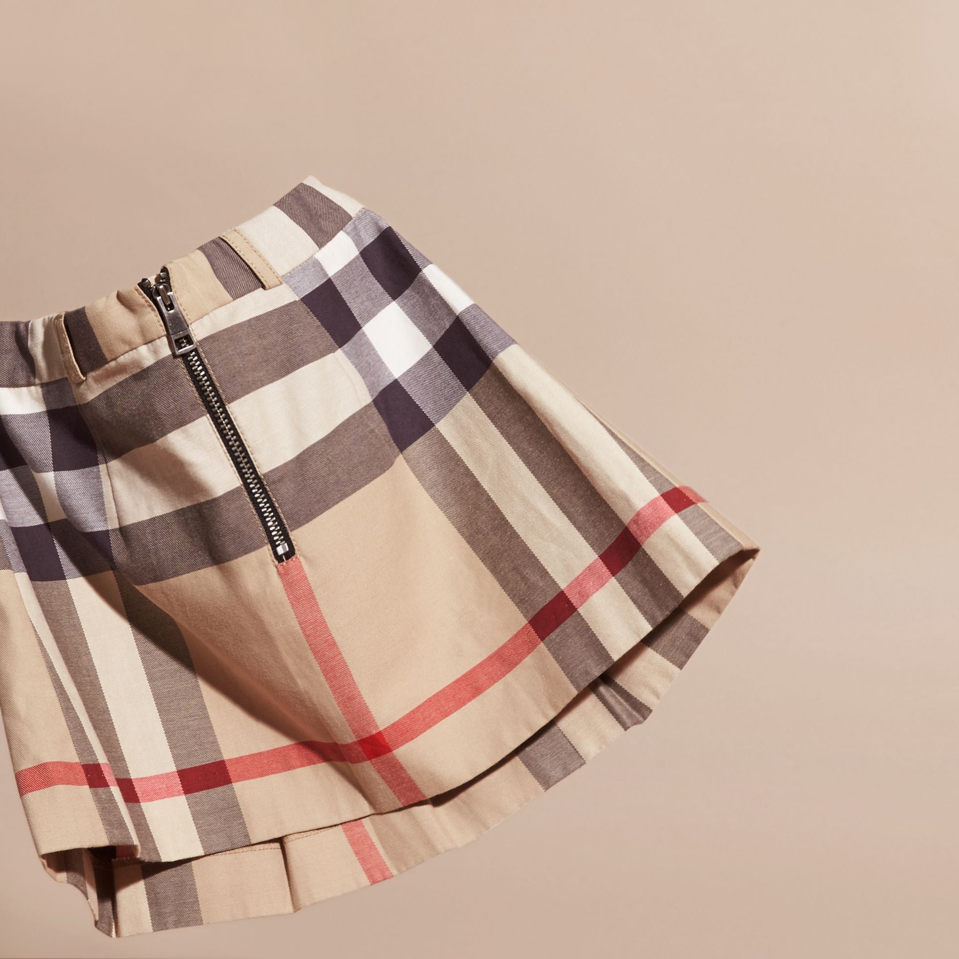 Jupe plissée en coton à motif check - New Classic