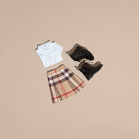 Jupe plissée en coton à motif check - New Classic