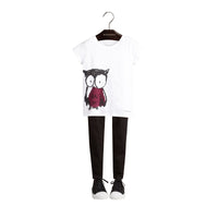 T-shirt en coton avec imprimé Hibou - Berry Pink