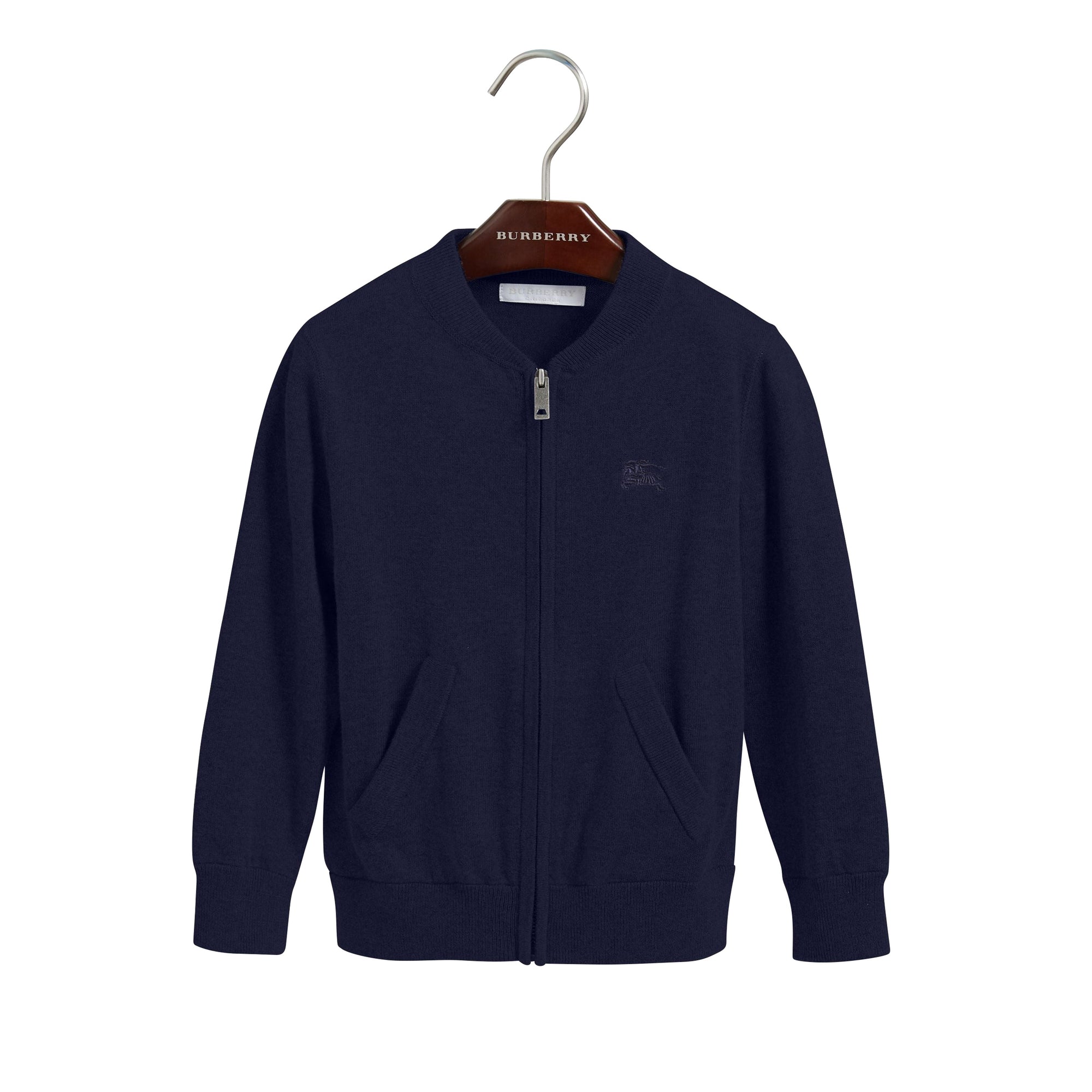 Cardigan bomber avec coudières à motif check - Navy