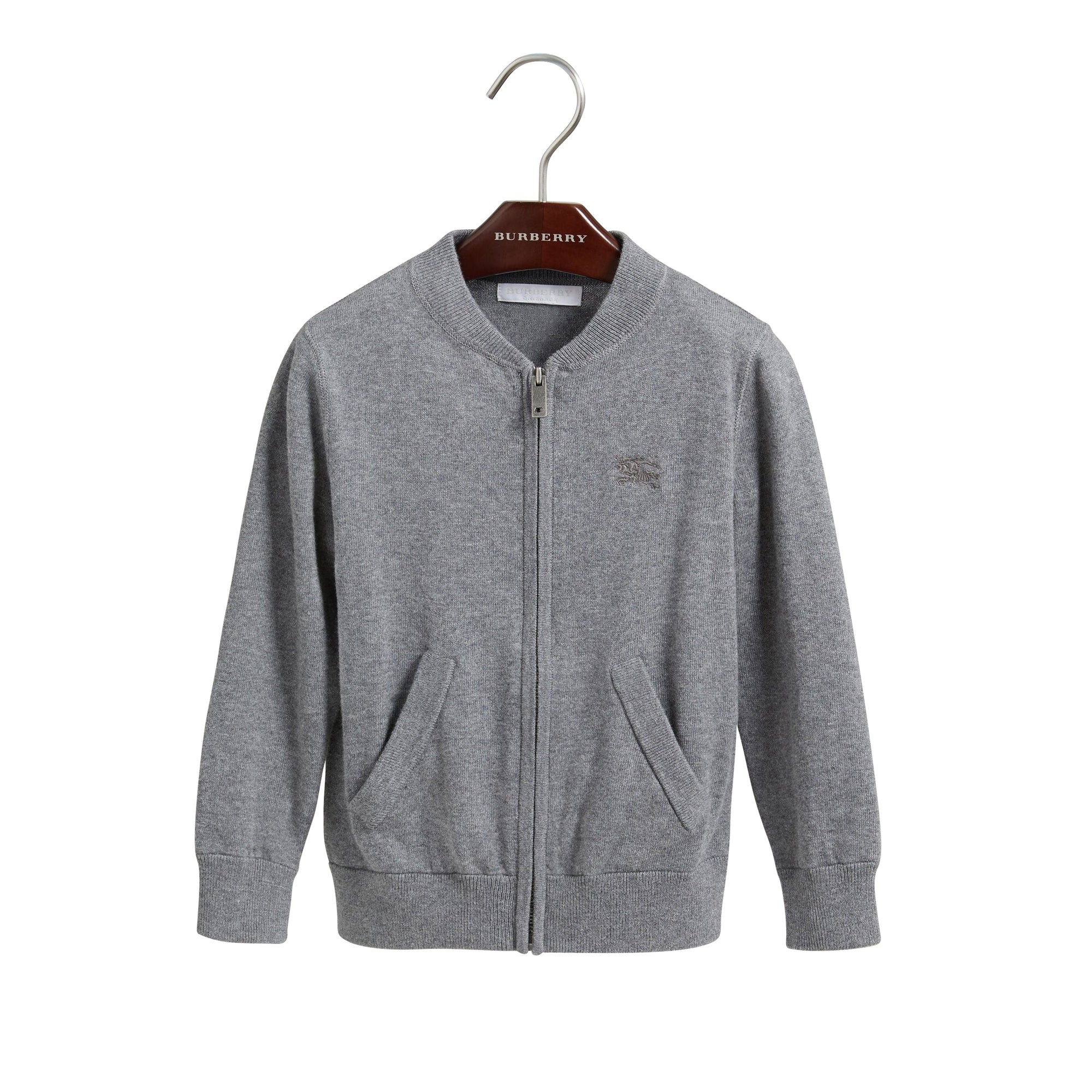 Cardigan bomber avec coudières à motif check - Mid Grey Melange