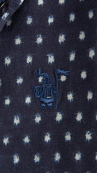 Chemise en coton avec imprimé pois - Indigo