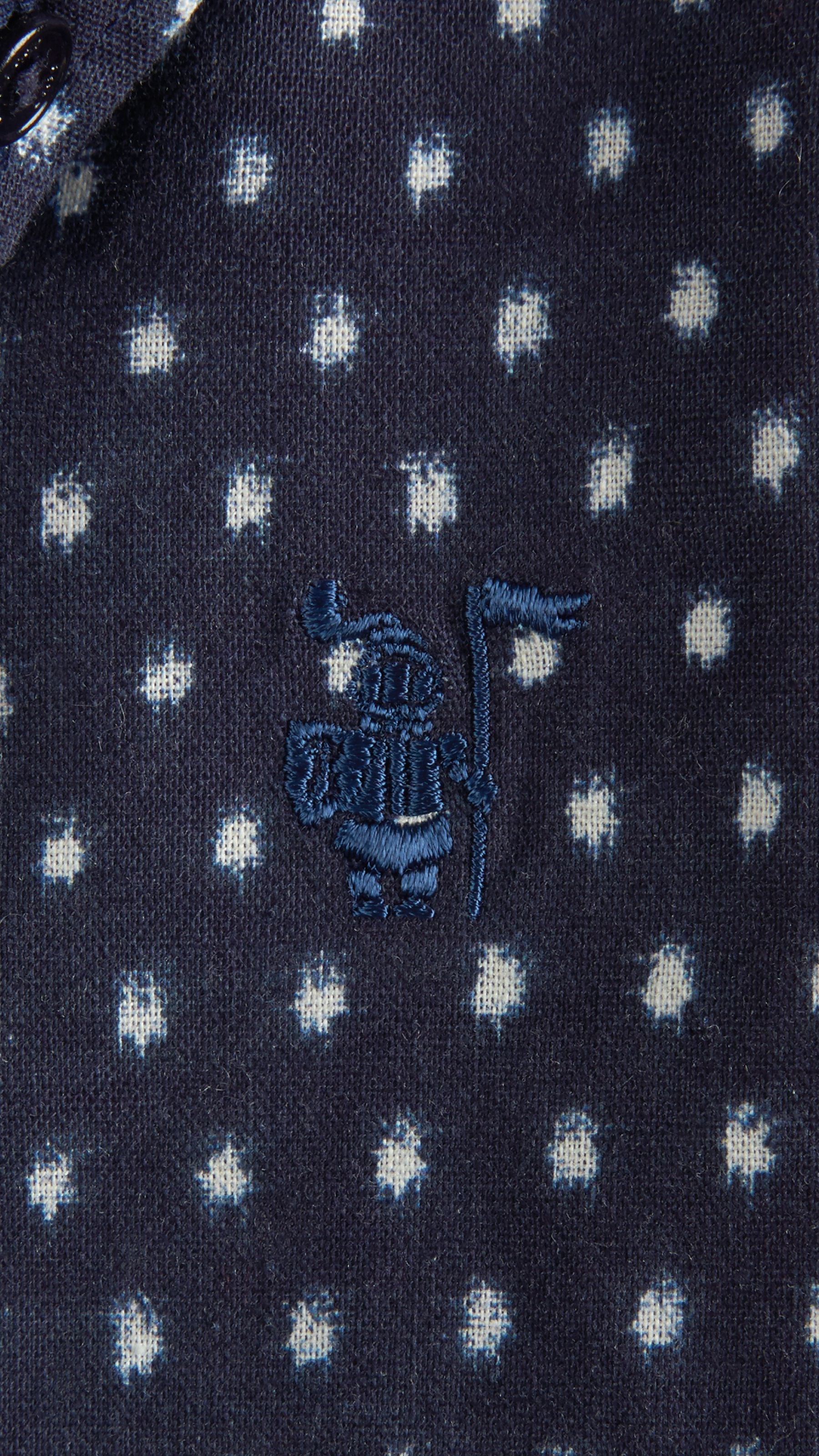 Chemise en coton avec imprimé pois - Indigo