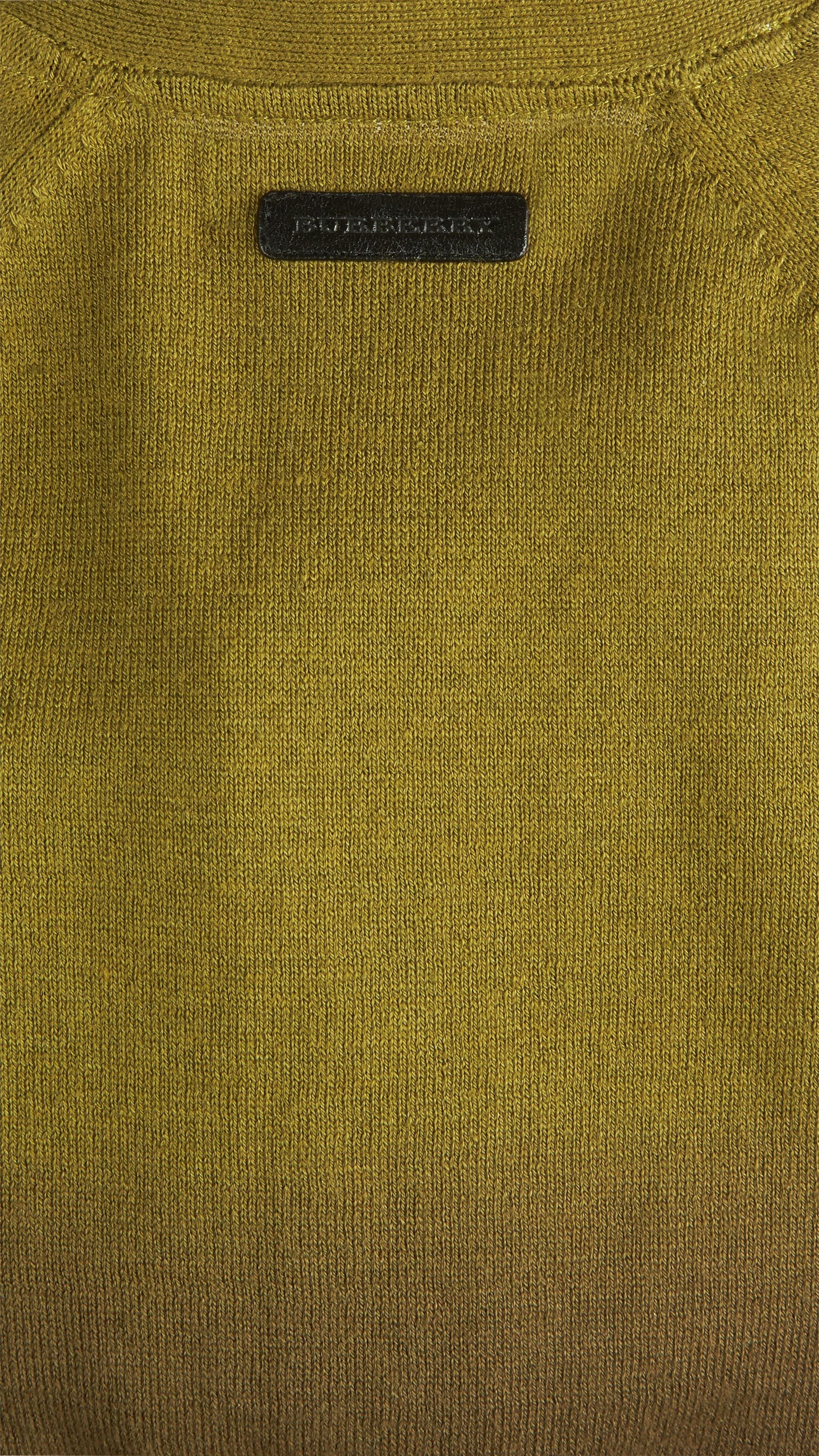 Cardigan en soie et coton teint par immersion - Dark Lime