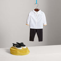 Chemise en coton avec col Claudine - White