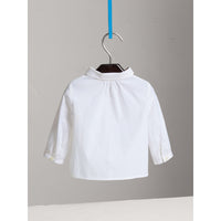 Chemise en coton avec col Claudine - White