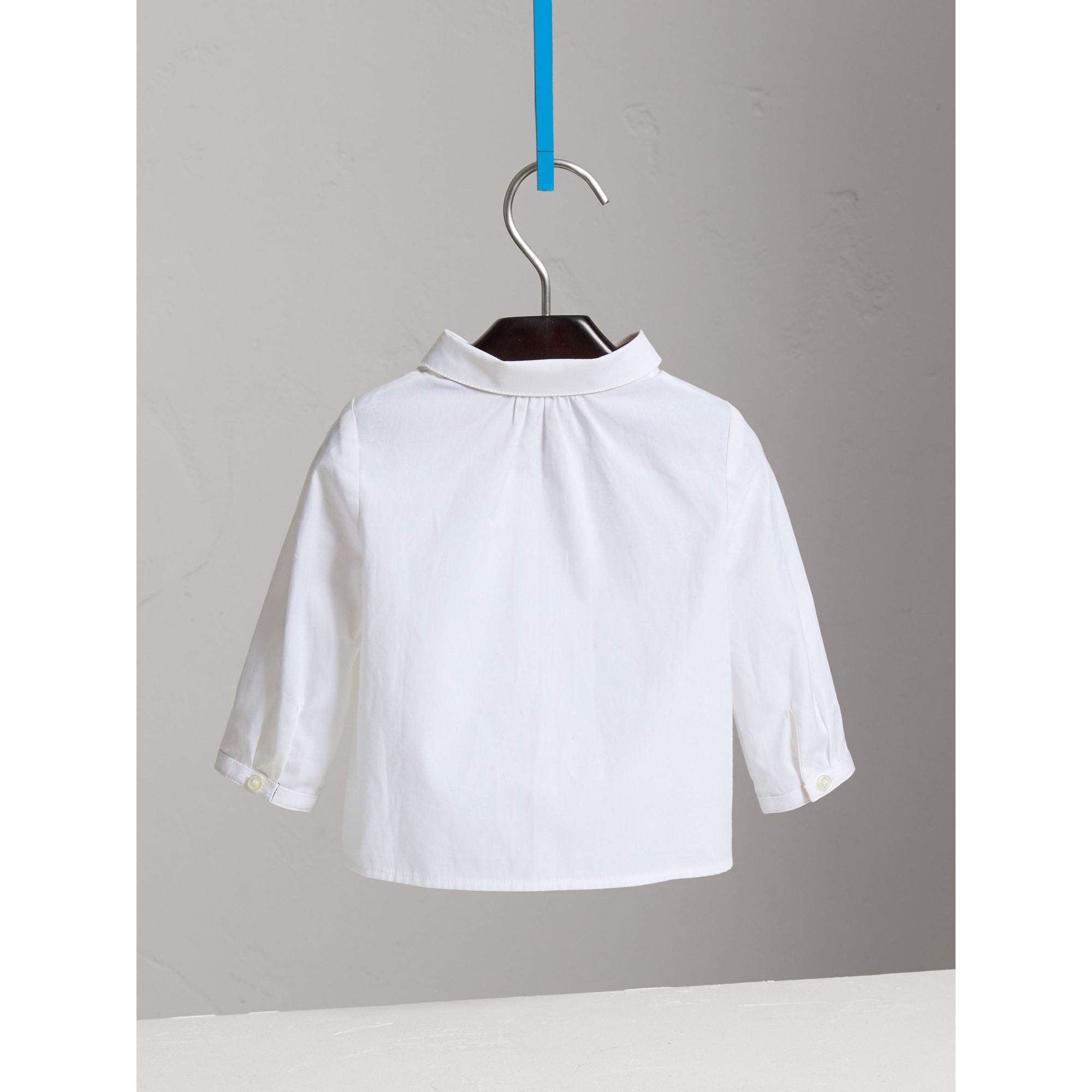 Chemise en coton avec col Claudine - White