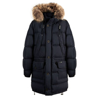 Parka rembourrée en duvet avec bordure en fourrure - Navy