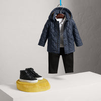 Veste matelassée avec détails check - Ink Blue