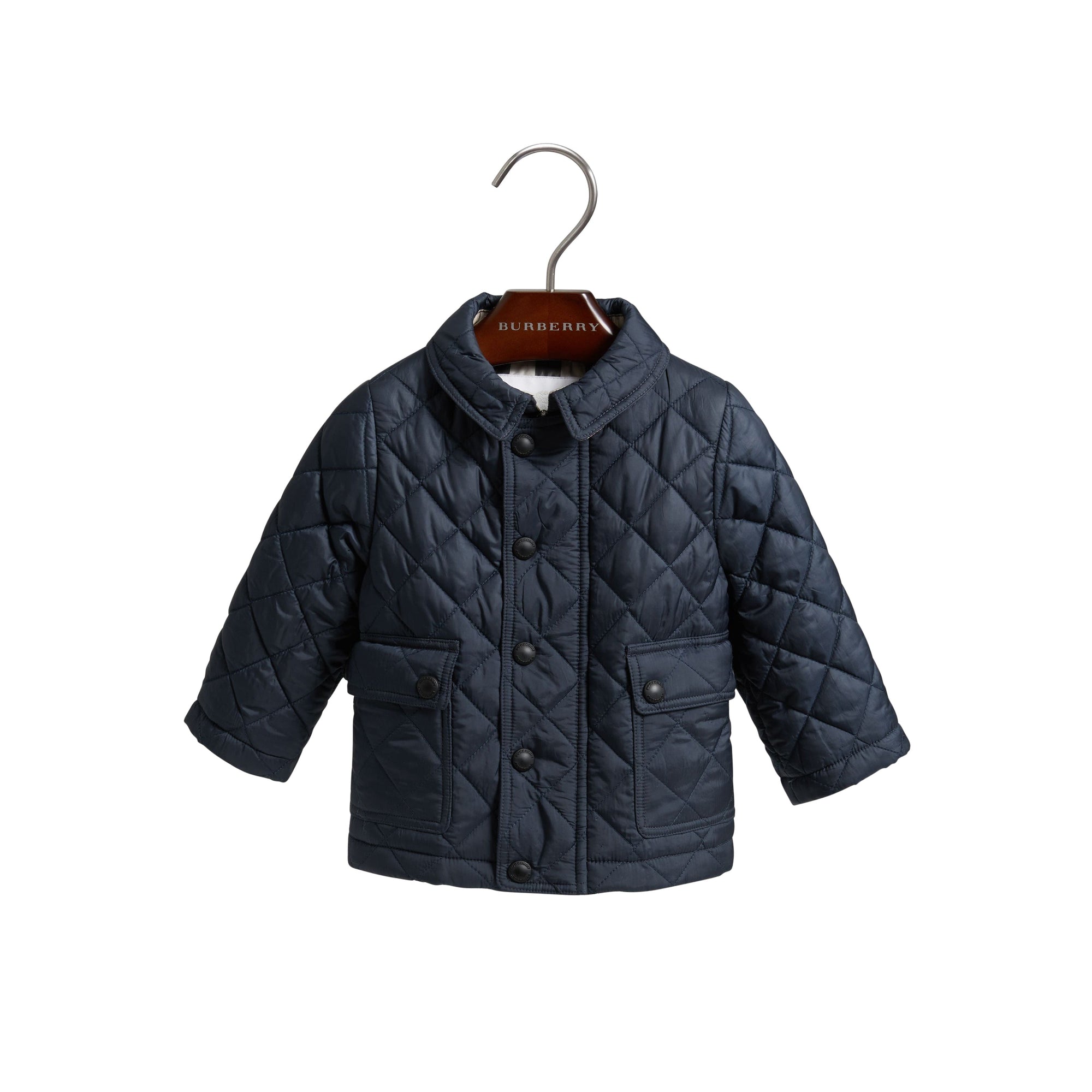 Veste matelassée avec détails check - Ink Blue